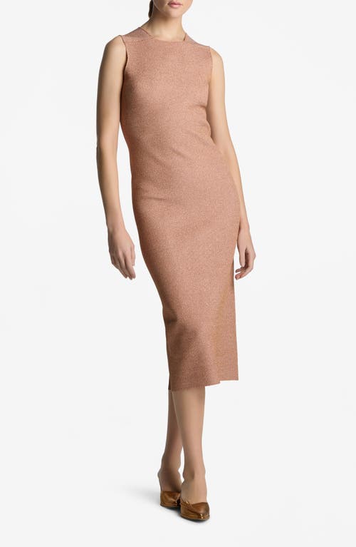 St. John Evening Metallic Piqué Knit Dress Blossom/Lurex Multi at Nordstrom,