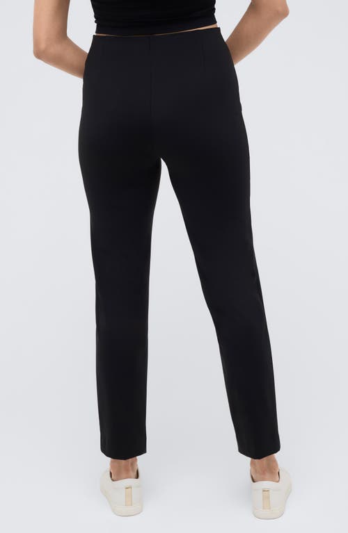 Shop Kenneth Cole Slim Pull-on Pants In Black