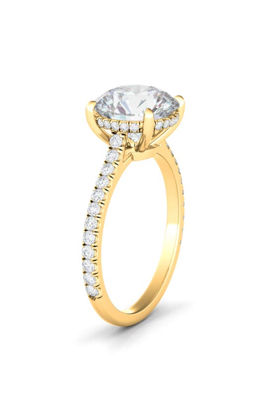 Shop Hautecarat 18k White Gold Brilliant Cut Lab Created Diamond Engagement Ring In 18k Yellow Gold
