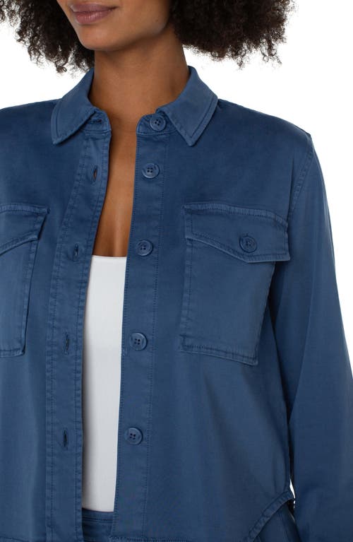 Liverpool Cotton Blend Shirt Jacket In Queen Blue