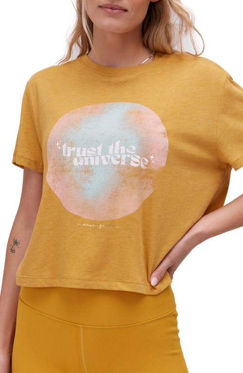 Spiritual Gangster Trust the Universe Crop Graphic Tee in Gold