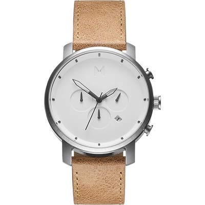 Mvmt Chronograph Leather Strap Watch, 45Mm