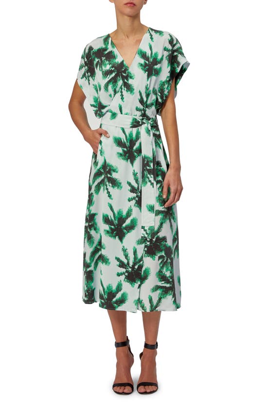 EQUIPMENT BIJOU PALM PRINT SILK MIDI DRESS,21-1-008325-DR02452