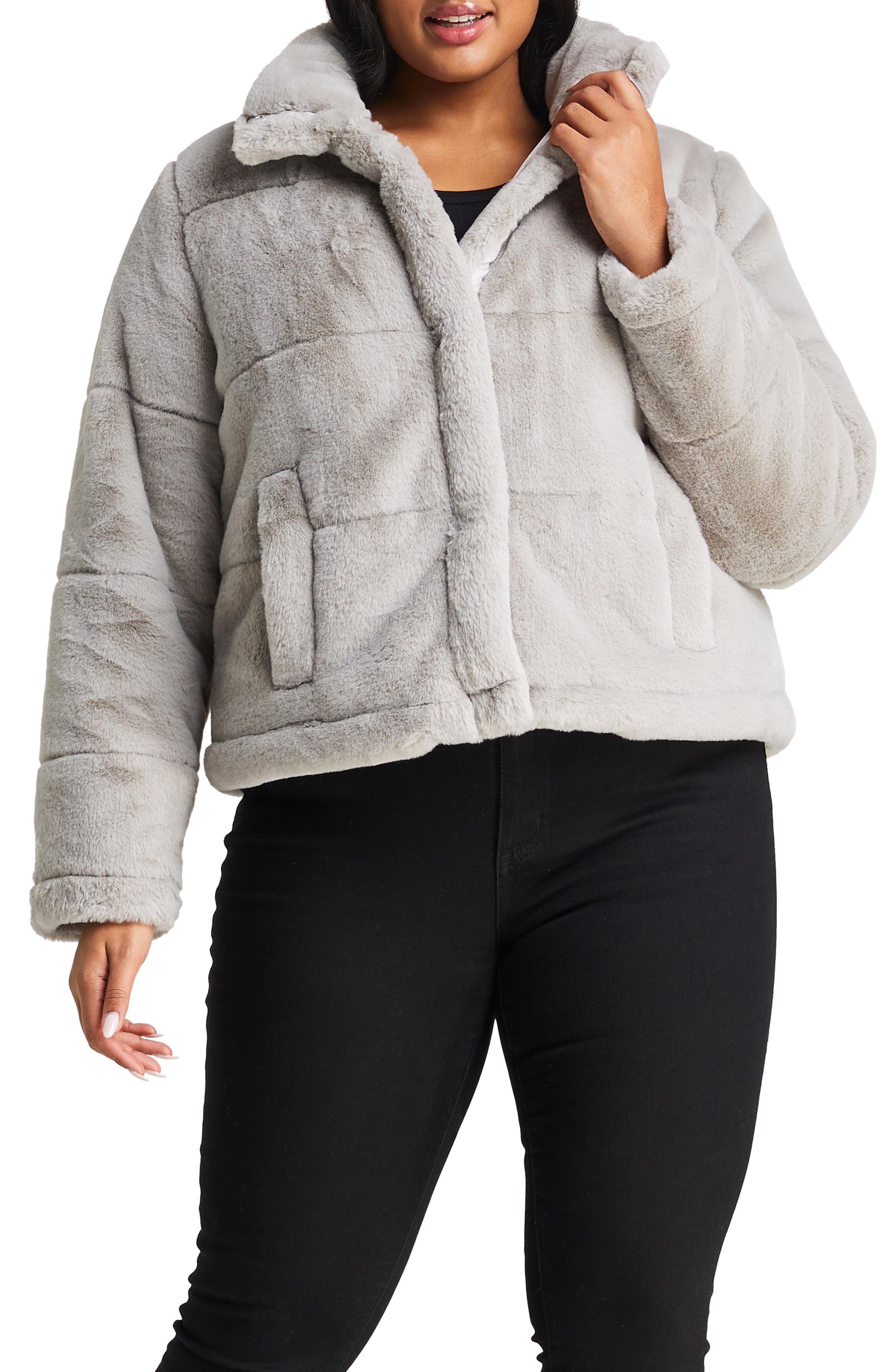 Plus-Size Women's Faux Fur Coats 