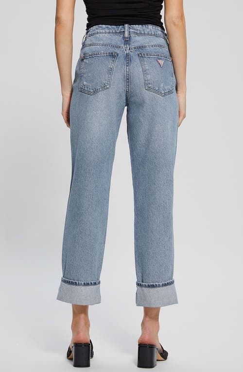 Shop Guess High Rise Cuffed Boyfriend Jeans (nonsense)<br />