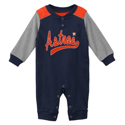 Outerstuff Infant Boys and Girls Heather Gray Atlanta Braves Extra Base Hit  Raglan Full-Snap Romper