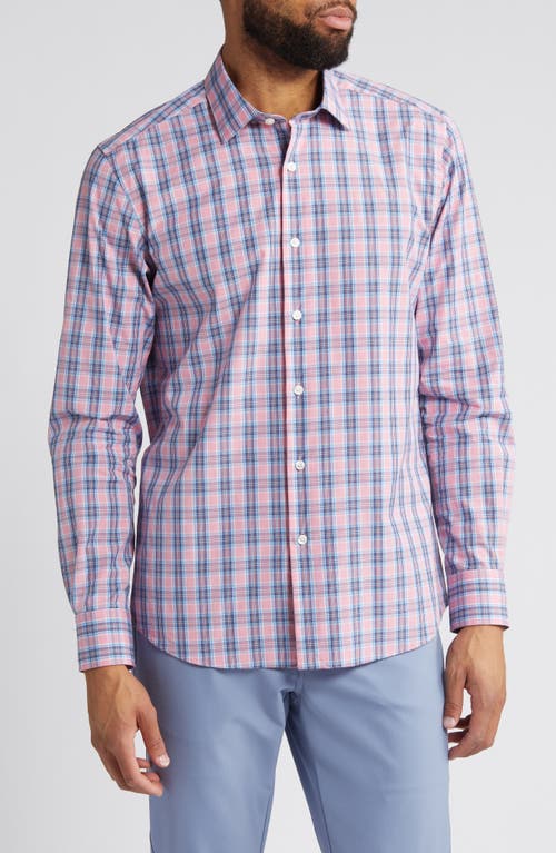 Bold Plaid Button-Up Shirt in Rose