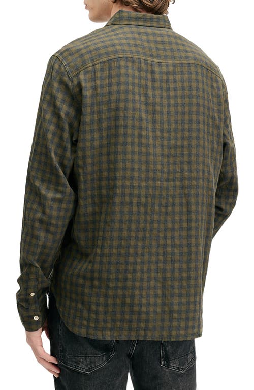 Shop Allsaints Ryker Check Flannel Button-up Shirt In Bancha Green