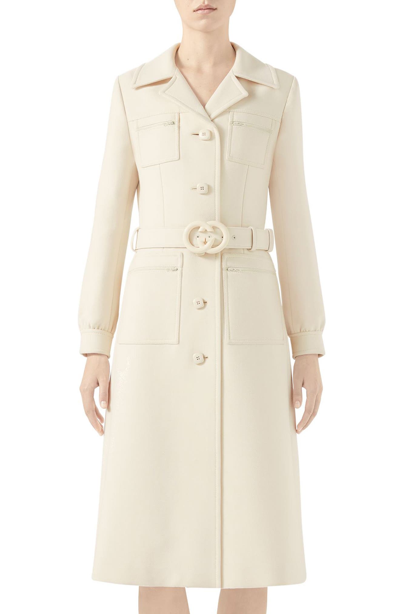 Gucci Interlocking-G Belt Wool Coat | Nordstrom