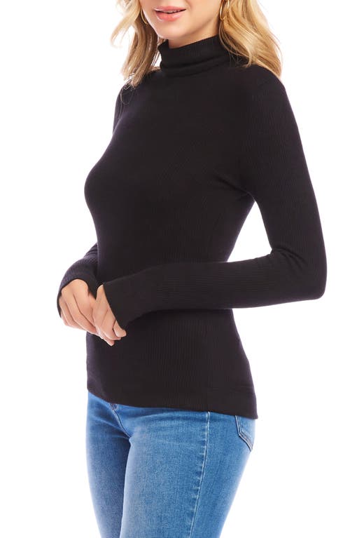 Shop Karen Kane Turtleneck Rib Top In Black