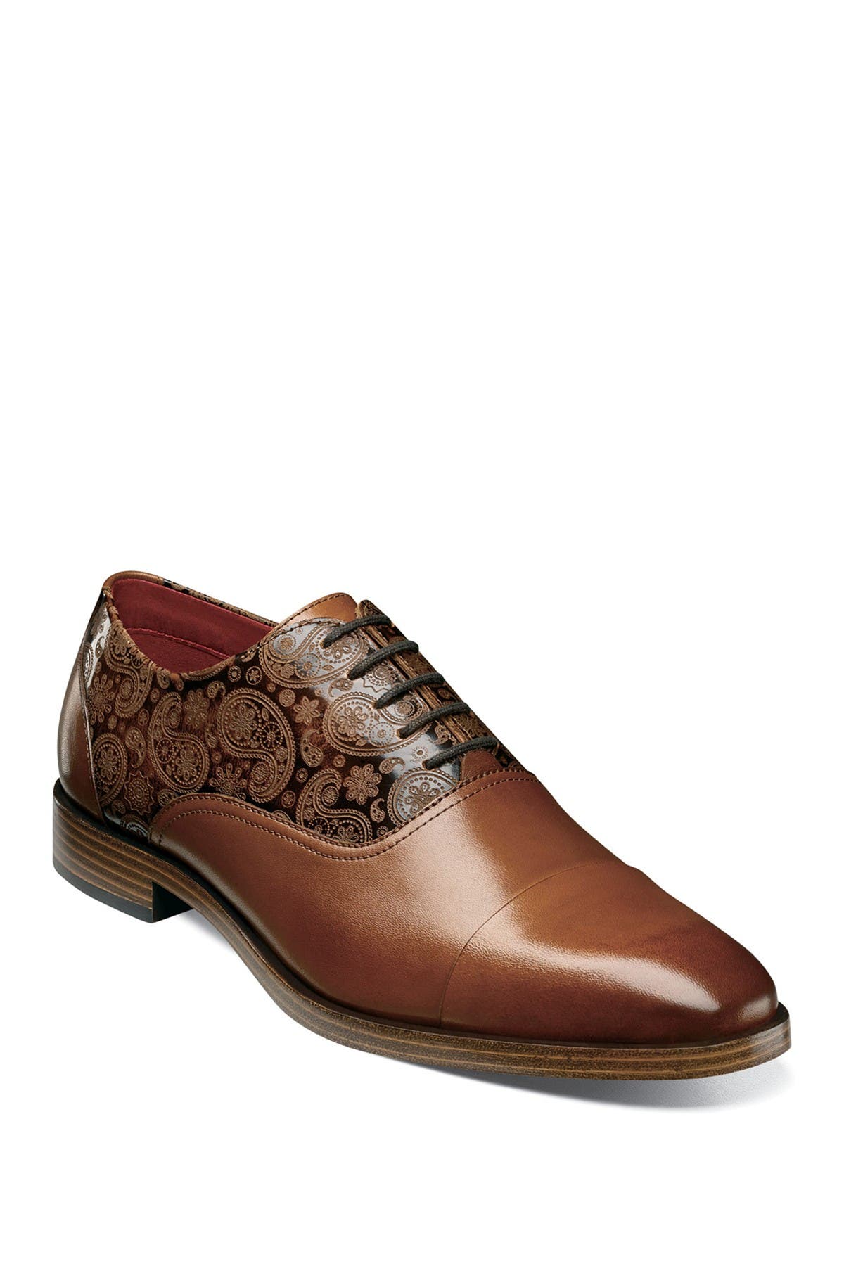 Stacy Adams Quince Paisley Cap Toe Leather Oxford In Tan