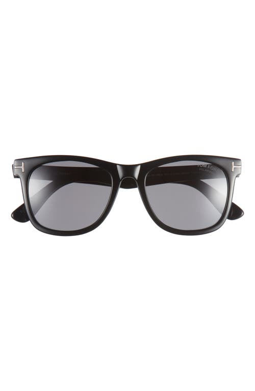 Shop Tom Ford Kevyn 52mm Polarized Square Sunglasses In Shiny Black/smoke