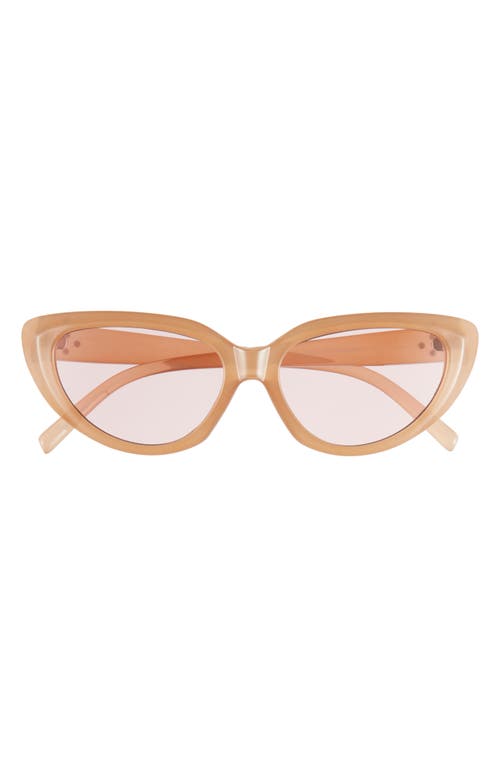 50mm Cat Eye Sunglasses in Beige- Pink