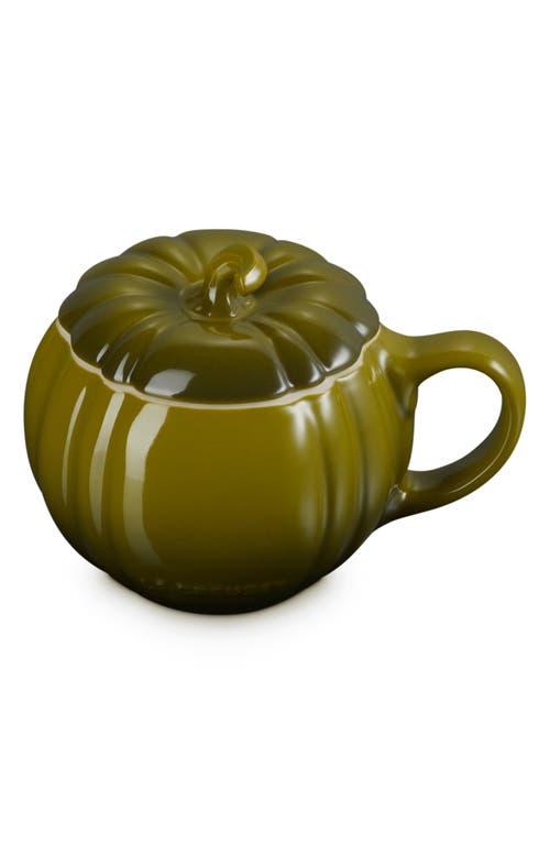 Shop Le Creuset Pumpkin Mug & Lid In Olive