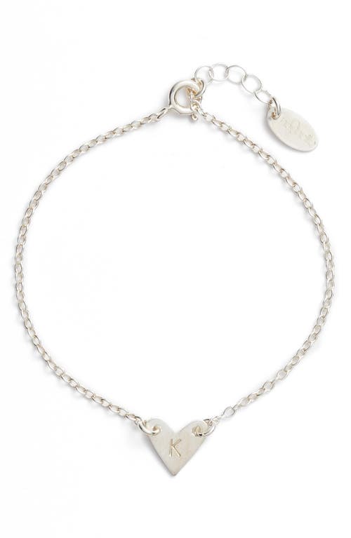 Nashelle Initial Heart Bracelet in Silver-K at Nordstrom