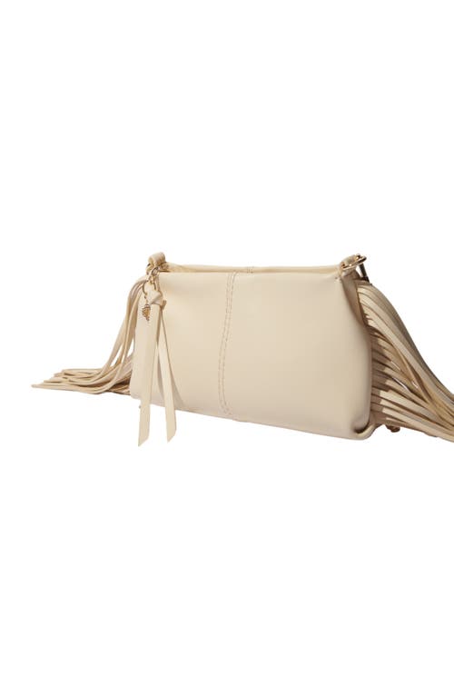 Maje Miss M Plain Leather Clutch Bag In Vanilla Ecru