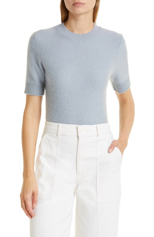 Club Monaco Short Sleeve Boiled Cashmere Sweater in Weathered Blue
