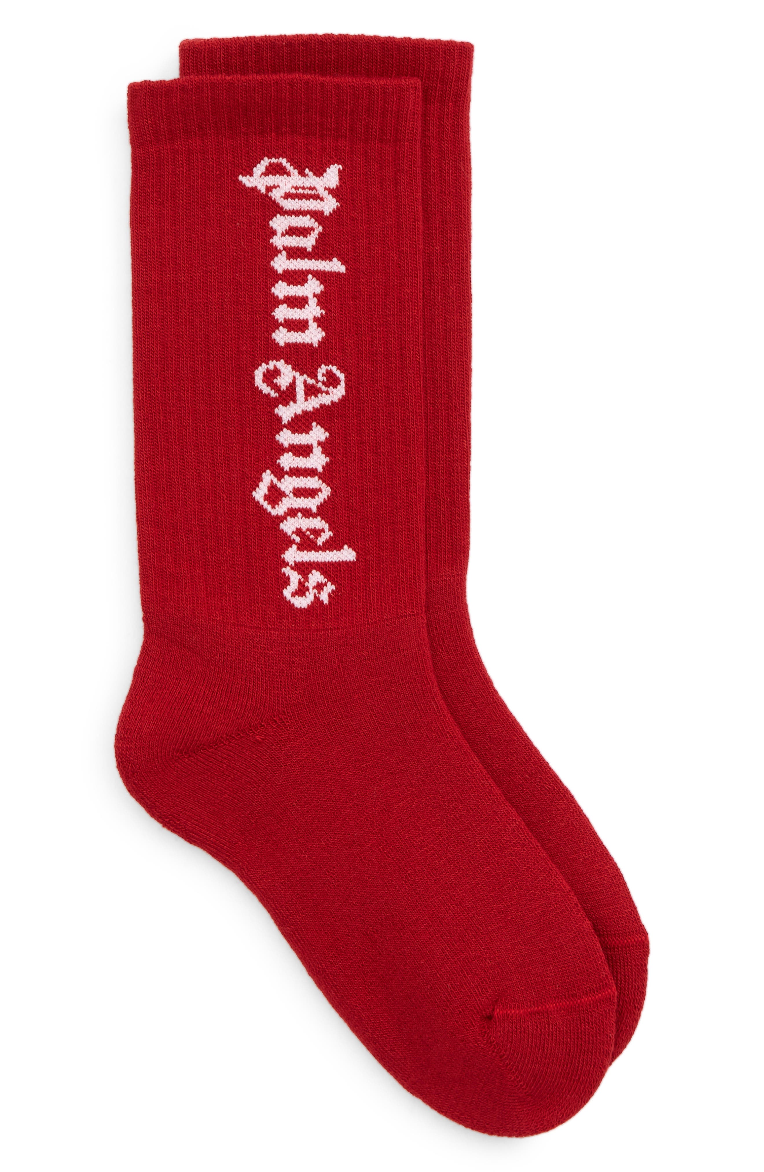 Palm Angels Kids' Classic Logo Socks in Red White at Nordstrom, Size Small Us