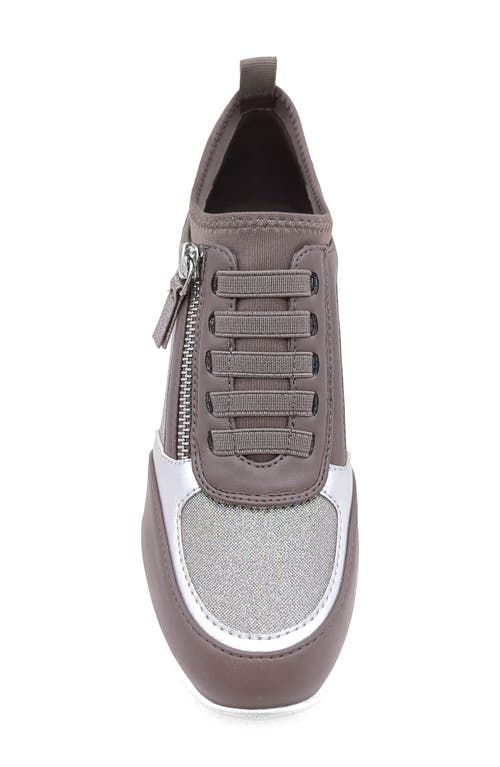 Reaction Kenneth Cole Fiona Platform Wedge Sneaker In Shitake Mesh