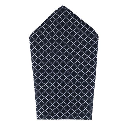 Trafalgar Rowan Geometric Pattern 12x12 Silk Pocket Square In Black