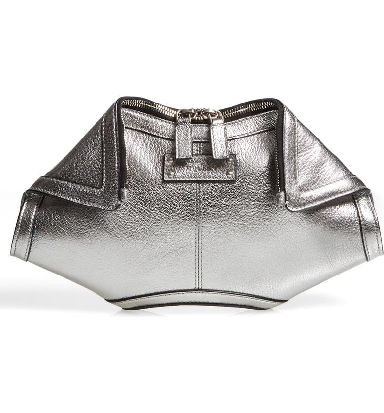 Alexander McQueen 'De Manta - Small' Metallic Leather Clutch | Nordstrom