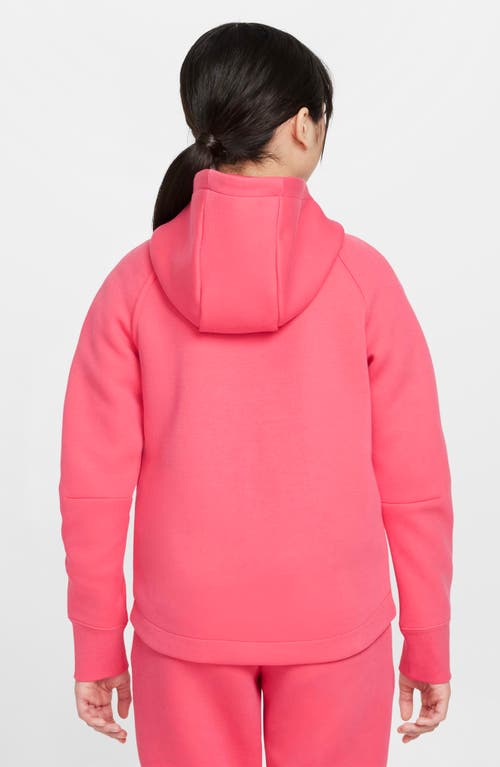 Shop Nike Kids' Tech Fleece Full Zip Hoodie In Aster Pink/black/black