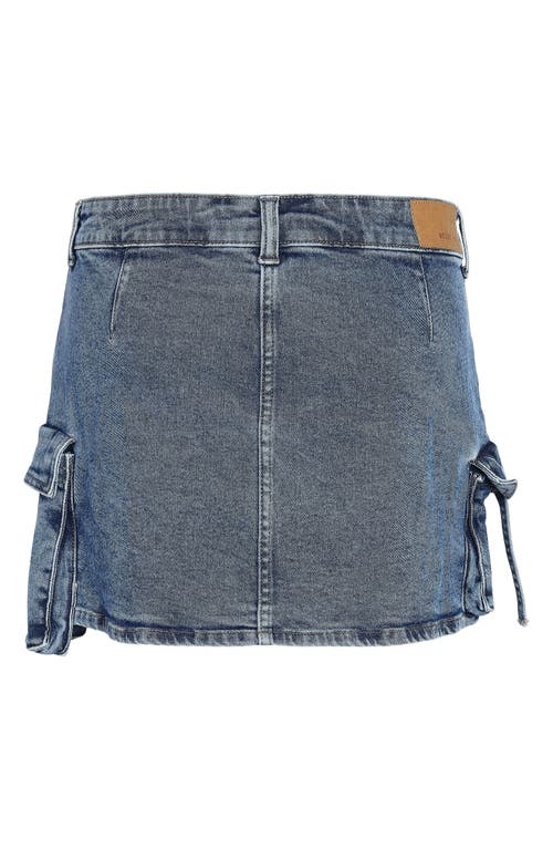 Shop Noisy May Janel Denim Cargo Miniskirt In Medium Blue Denim