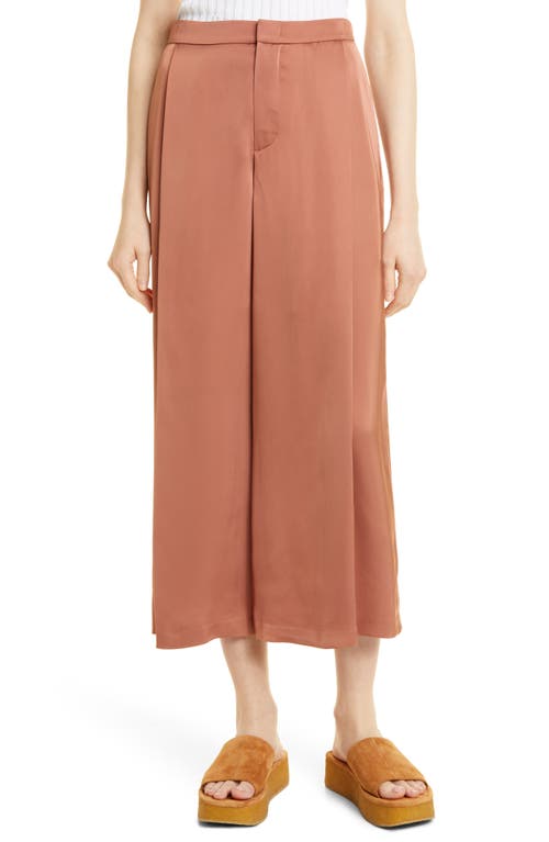 Vince Crop Wide Leg Satin Trousers in Tulip Root