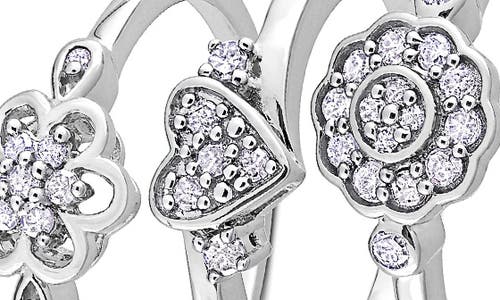 Delmar Set Of 3 Diamond Rings In Silver