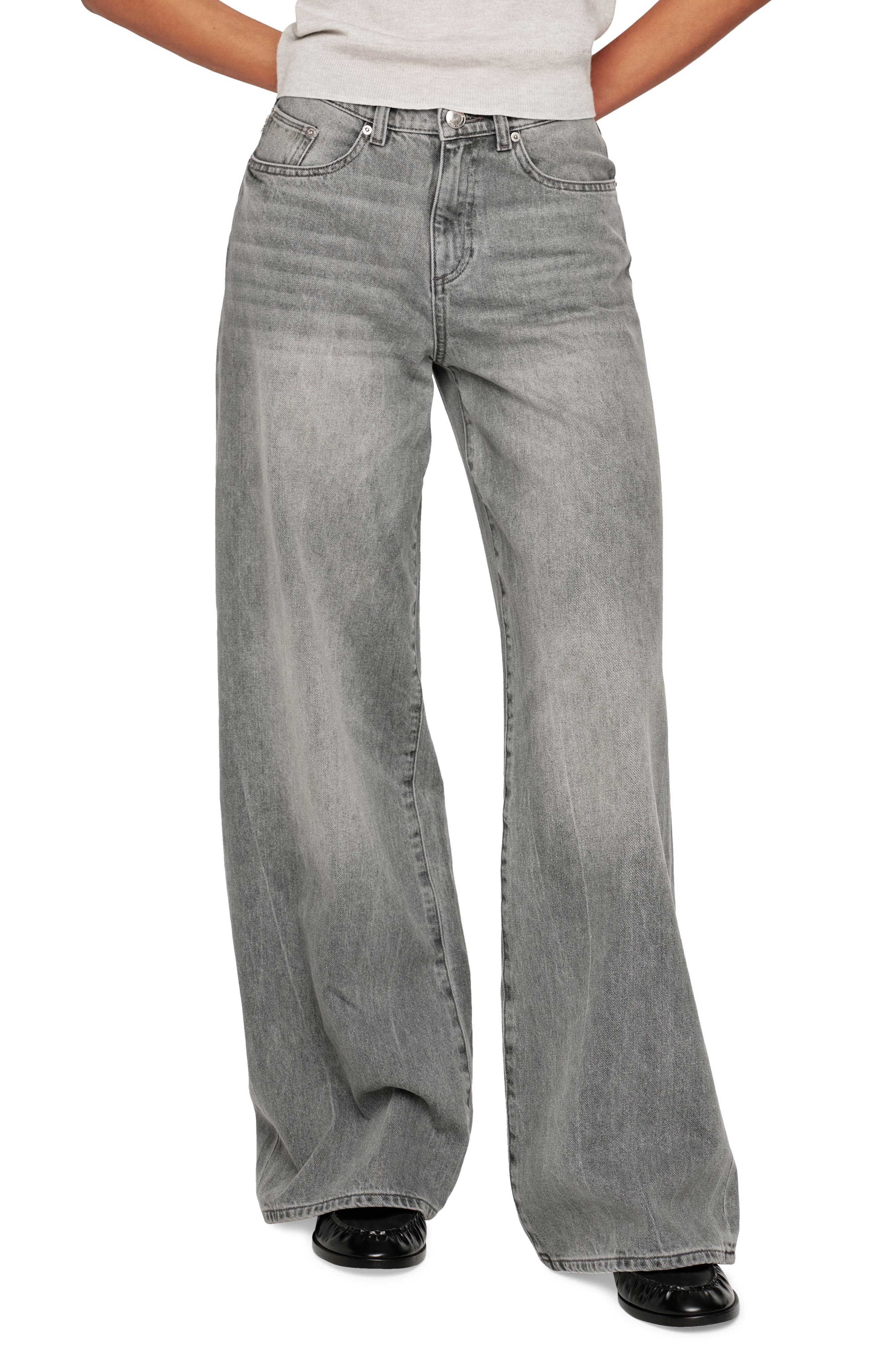 DL1961 Zoie Wide Leg Relaxed Jeans in Granite 