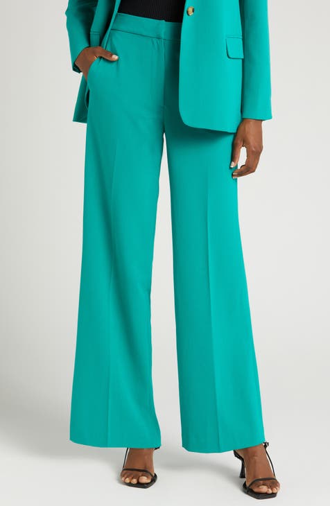 WOMEN PALAZZO PANTS Teal Petite to Plus Sizes Fit All Wide Leg