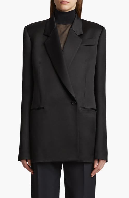 Shop Khaite Willow Satin Blazer In Black