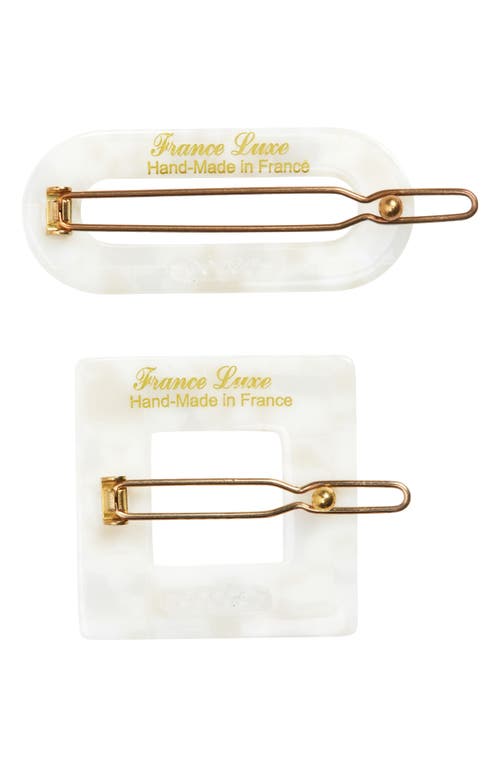 Shop France Luxe Assorted 2-pack Cutout Barrettes In Coconut Milk