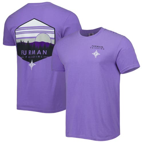 IMAGE ONE Men's Purple Furman Paladins Landscape Shield T-Shirt