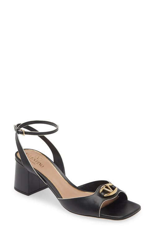 Shop Valentino Garavani Vlogo Bold Ankle Strap Sandal In Nero/ivory