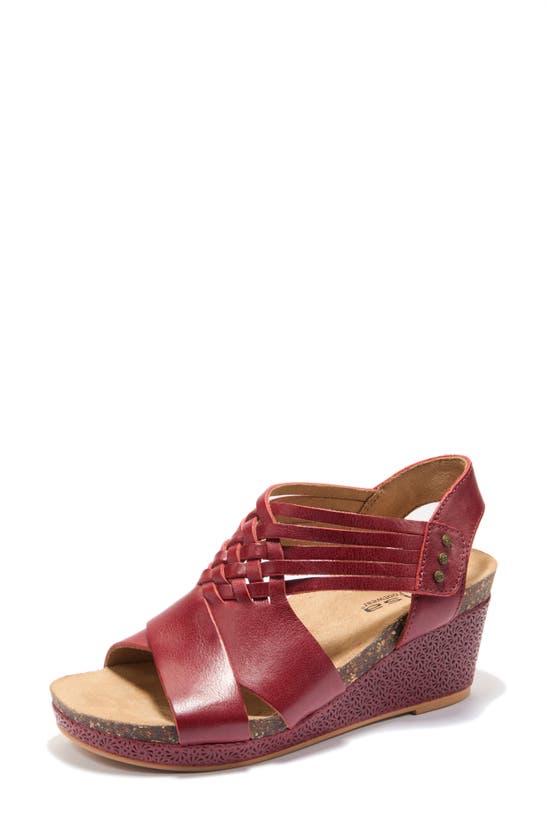 Shop Halsa Footwear Hälsa Footwear Gianna Wedge Sandal In Dark Red