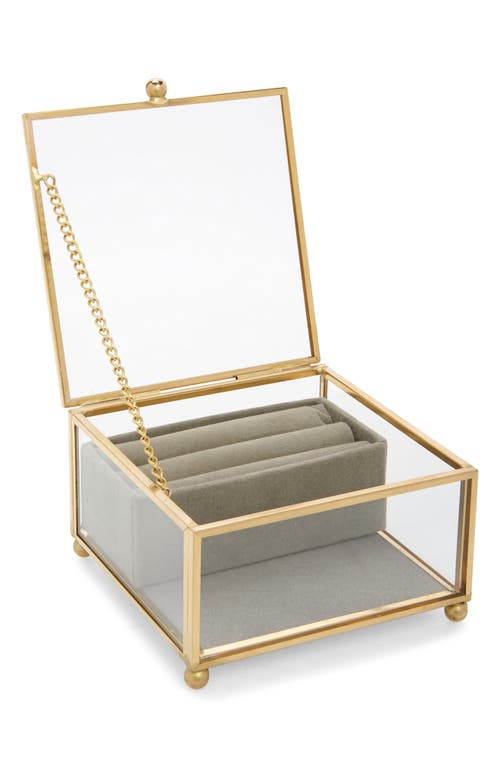 Shop Nordstrom Square Glass Jewelry Box In Clear- Gold