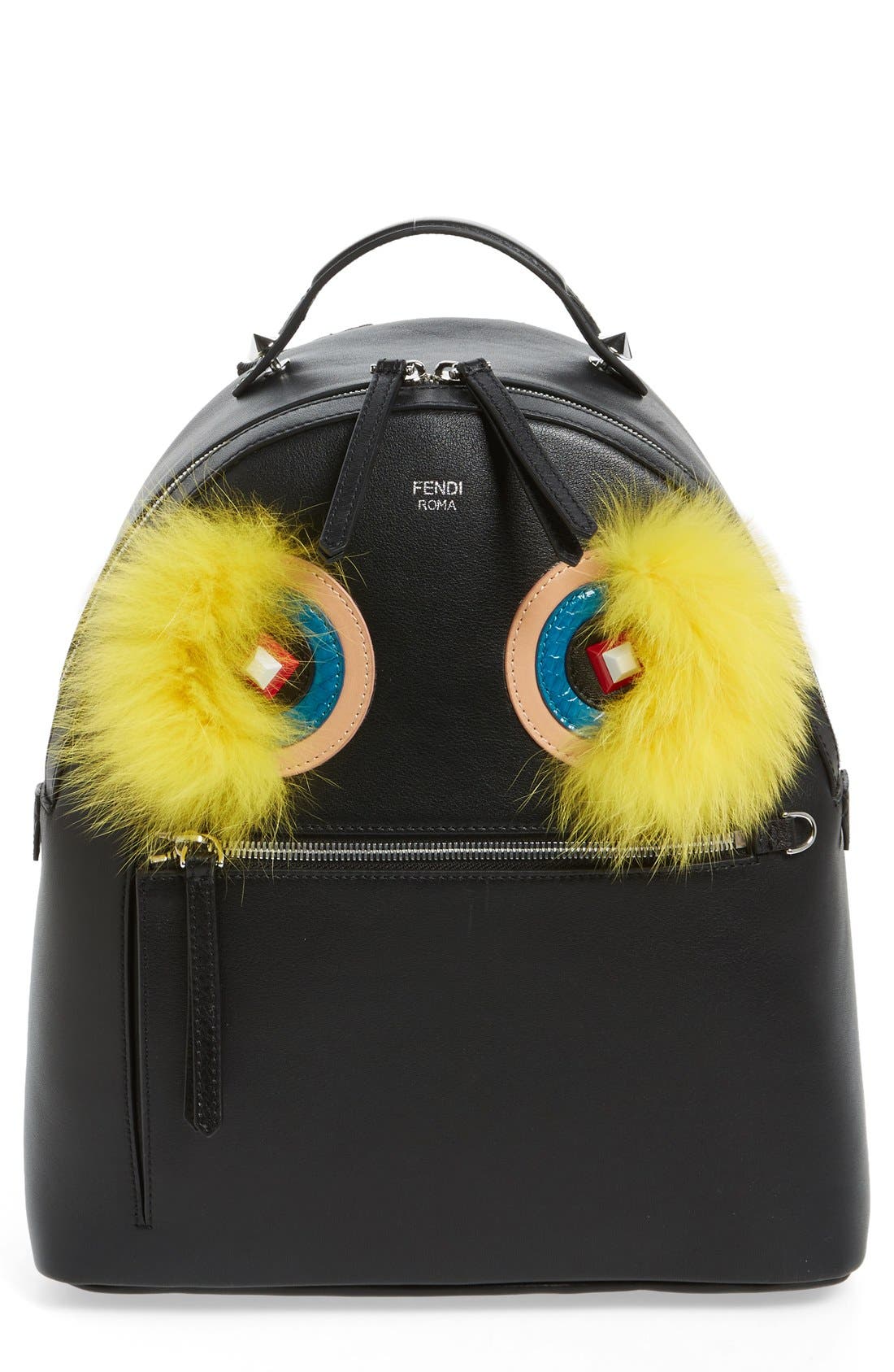 fendi monster backpack fur