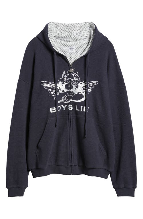 Shop Boys Lie Guarded Angel Cotton Hoodie In Black