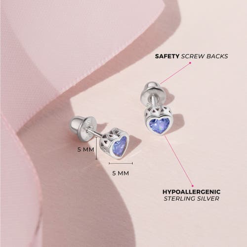 Shop In Season Jewelry Cubic Zirconia Birthstone Heart Earrings In June