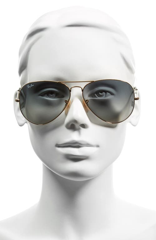 Shop Ray Ban Ray-ban Large Icons 62mm Aviator Sunglasses In Gold/grey