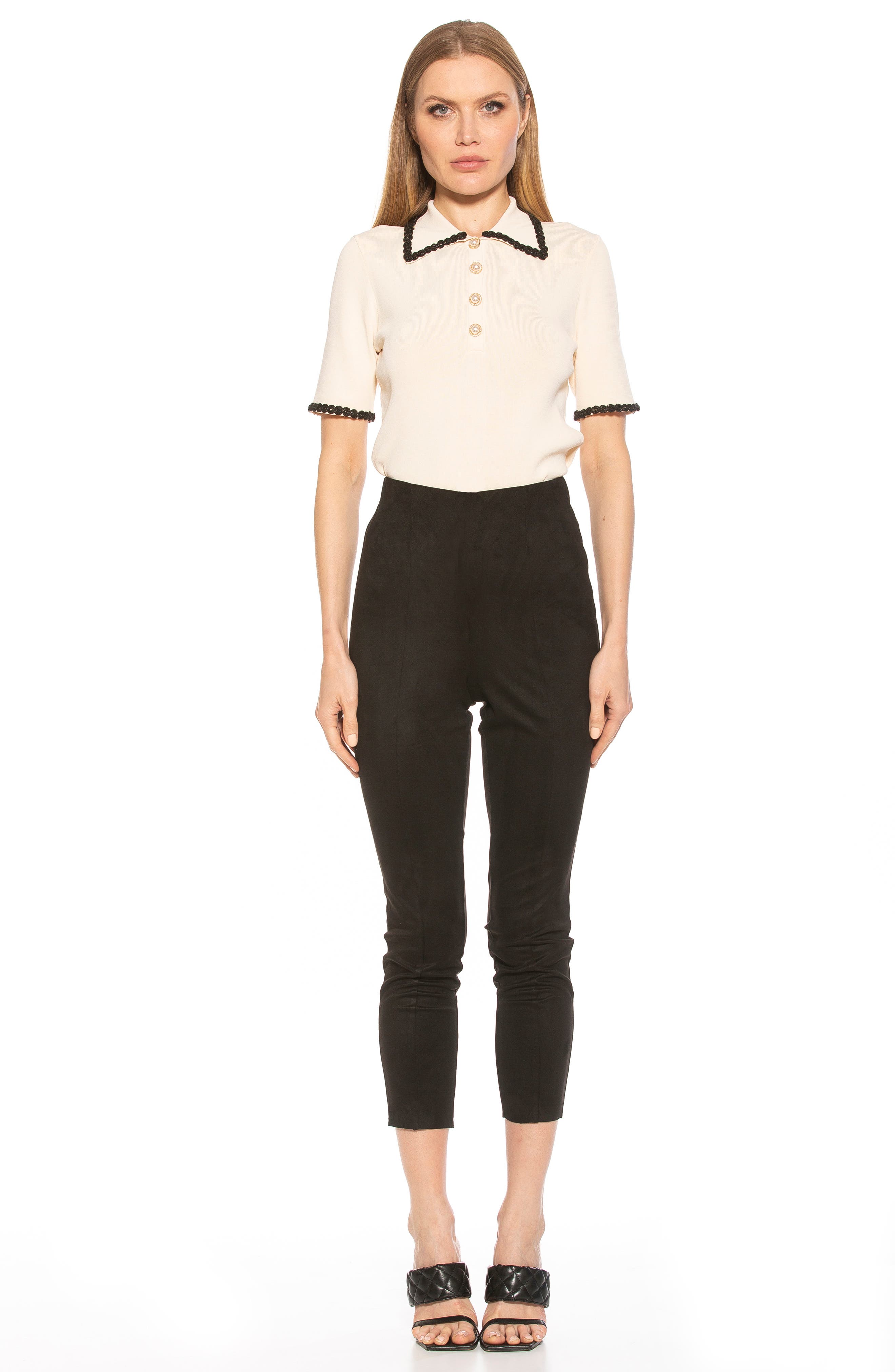 Alexia Admor Collared Knit Short Sleeve Top Nordstromrack