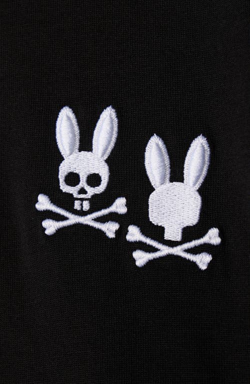 Psycho Bunny Tilden Embroidered Bunny Logo Long Sleeve T-shirt In Black