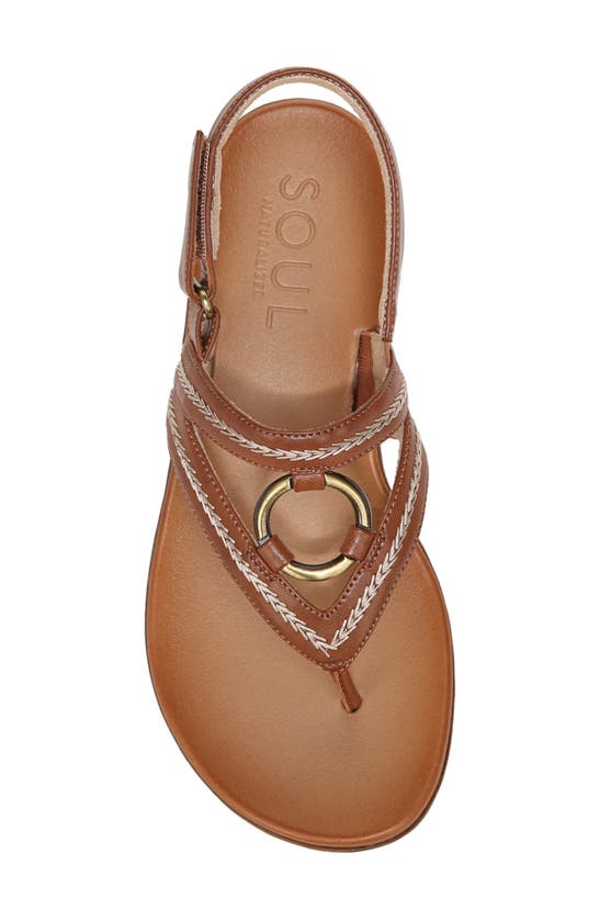 Natural Soul Sunny Slingback Thong Sandal In Toffee Smooth Brown Synthetic
