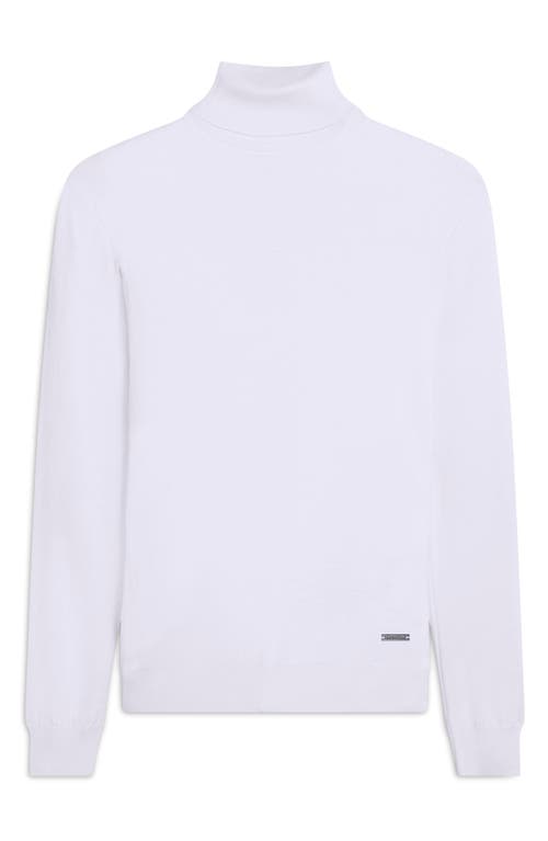 Bugatchi Sawyer Merino Wool Turtleneck Sweater In Chalk