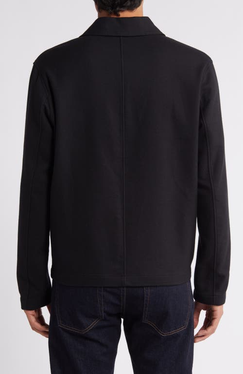 Shop Vince Zip-up Jacket In Black/heather Charcoal