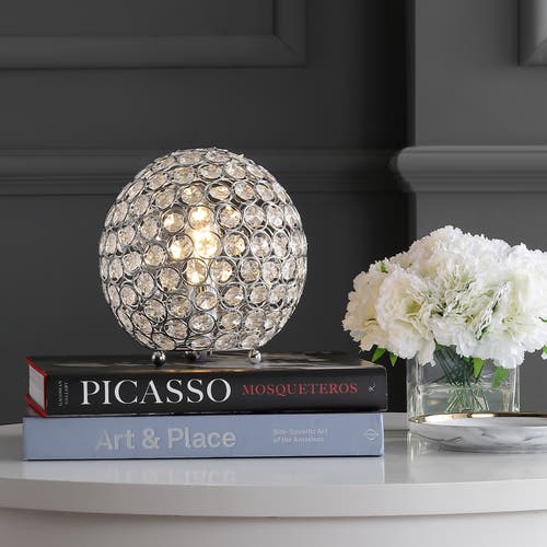 Jonathan Y Gemma Acrylic/metal Led Table Lamp In Clear/chrome