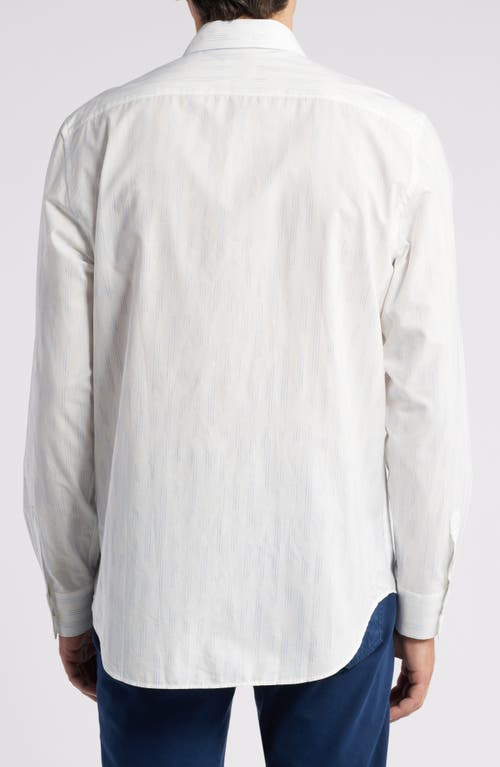 Shop Paul Smith Broken Stripe Cotton Button-up Shirt In White