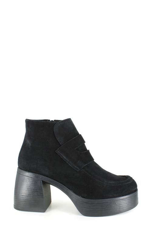 Ziginy Bertina Water Resistant Platform Bootie In Black Suede