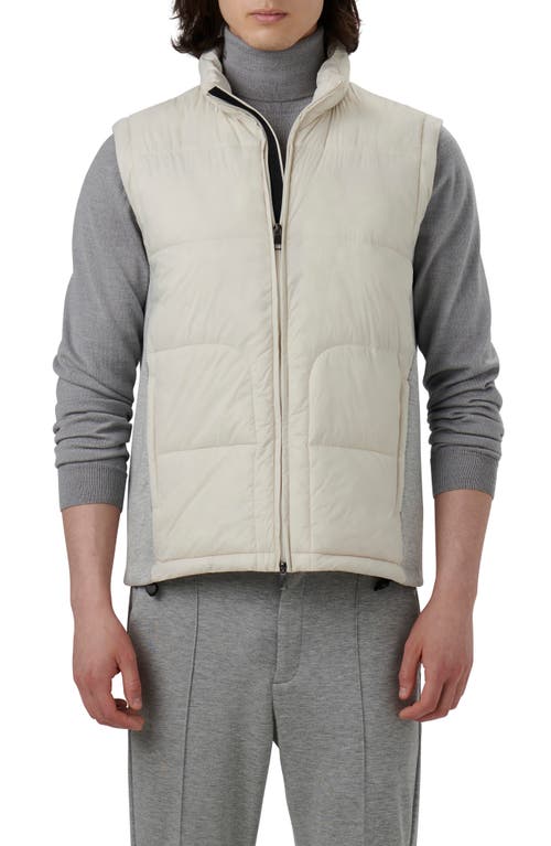 Bugatchi Quilted Water Resistant Insulated Vest Stone at Nordstrom,